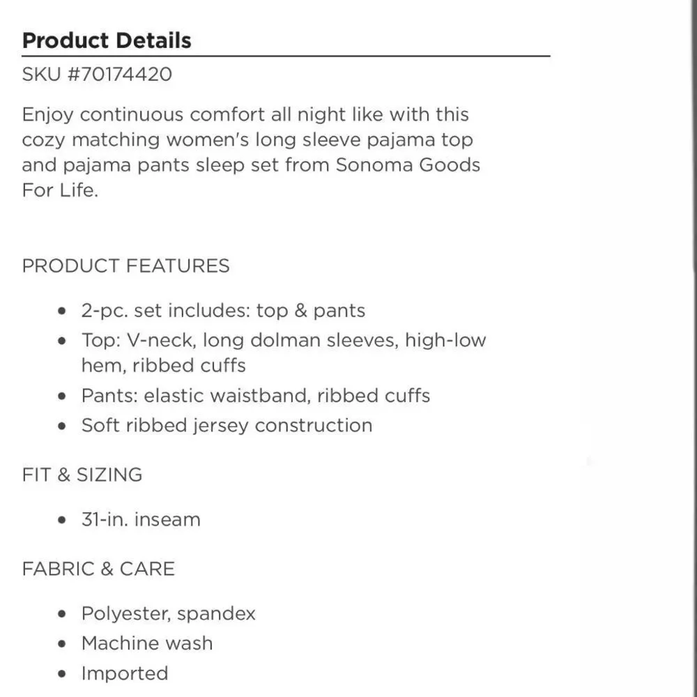 NWT Plus Size 3X Sonoma 2,Pc V-Neck Pajama Top & Pants Sleep Set Gray Leopard